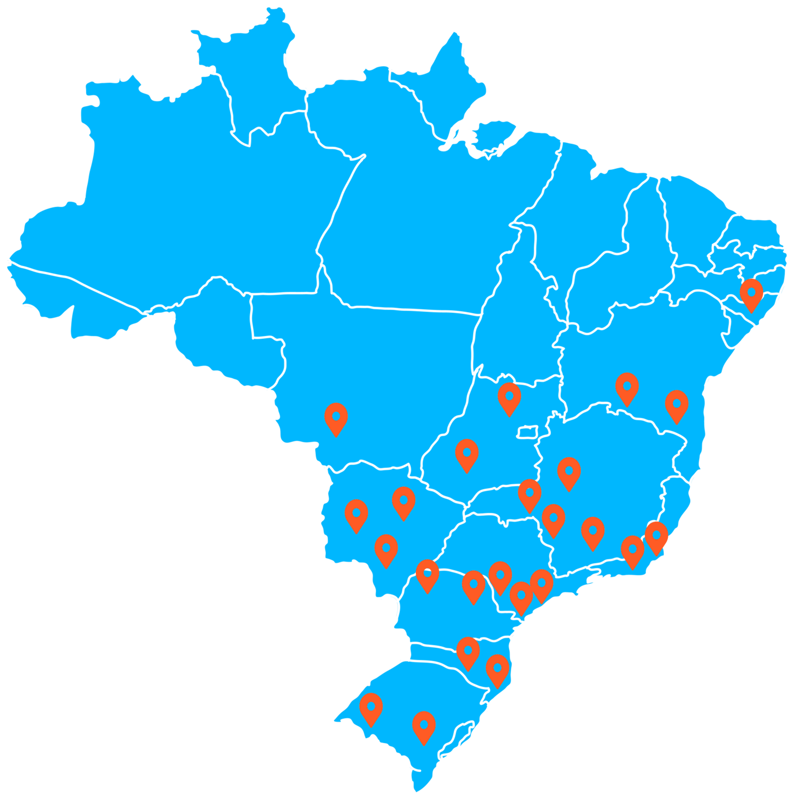 Mapa de atendimento
